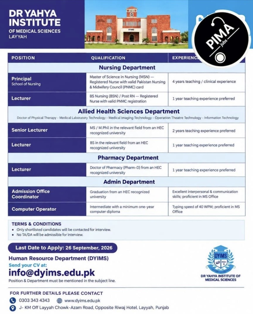 DR YAHYA INSTITUTE OF MEDICAL SCIENCES LAYYAH