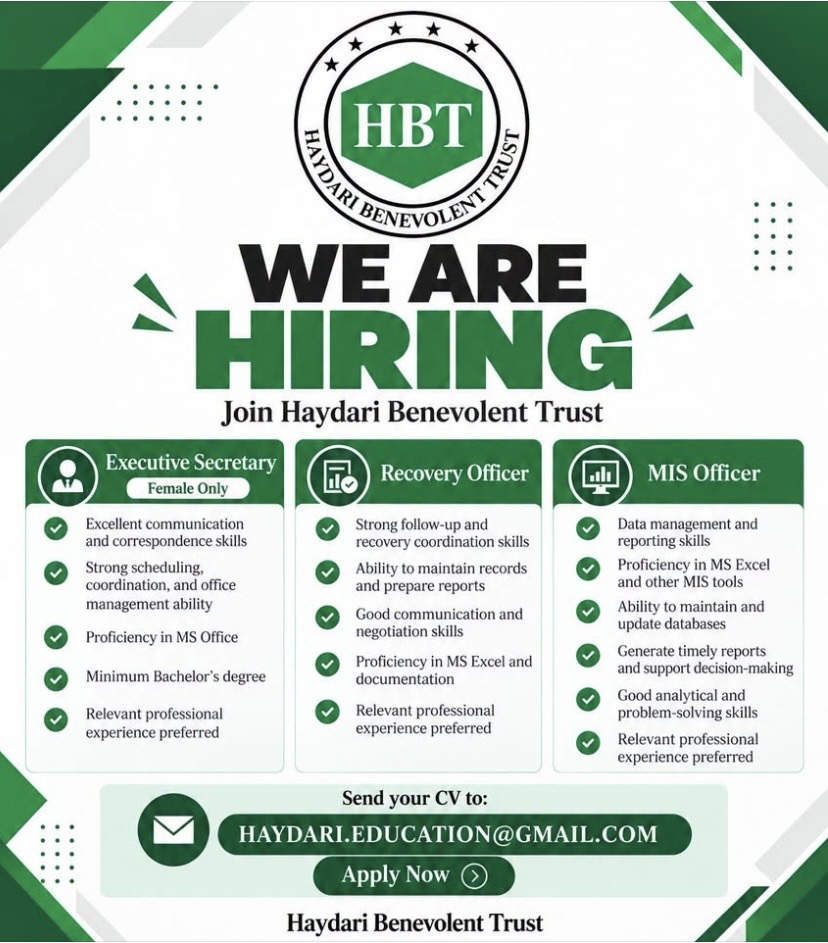 Executive Secretary – Haydari Benevolent Trust